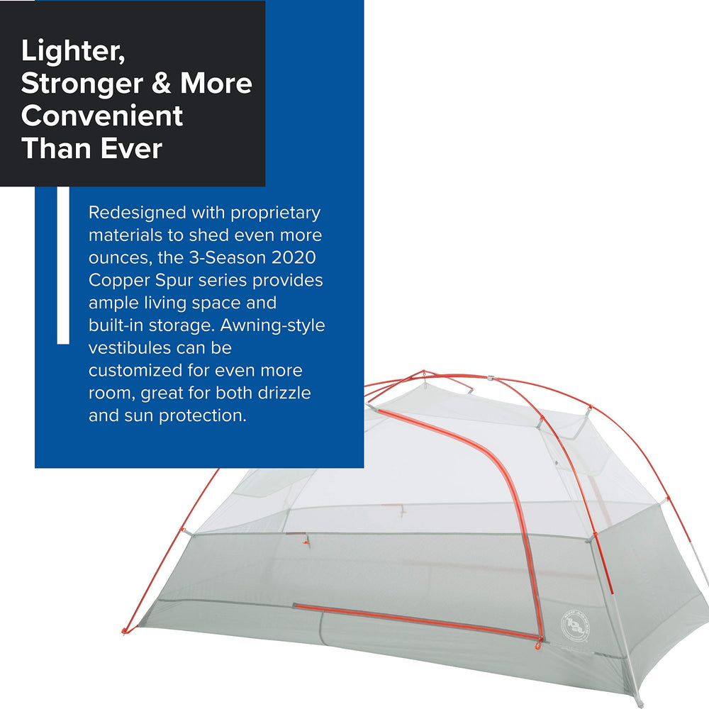 Big Agnes Copper Spur HV UL 2P unzipped door demonstrates quick access on trail days.