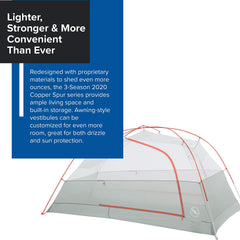 Big Agnes Copper Spur HV UL 2P unzipped door demonstrates quick access on trail days.