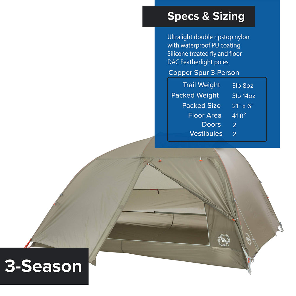 Big Agnes Copper Spur HV UL 4P pre-bent span pole improves stability and livable space