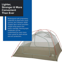 Big Agnes Copper Spur HV UL interior with two doors for easy access and cross-ventilation.