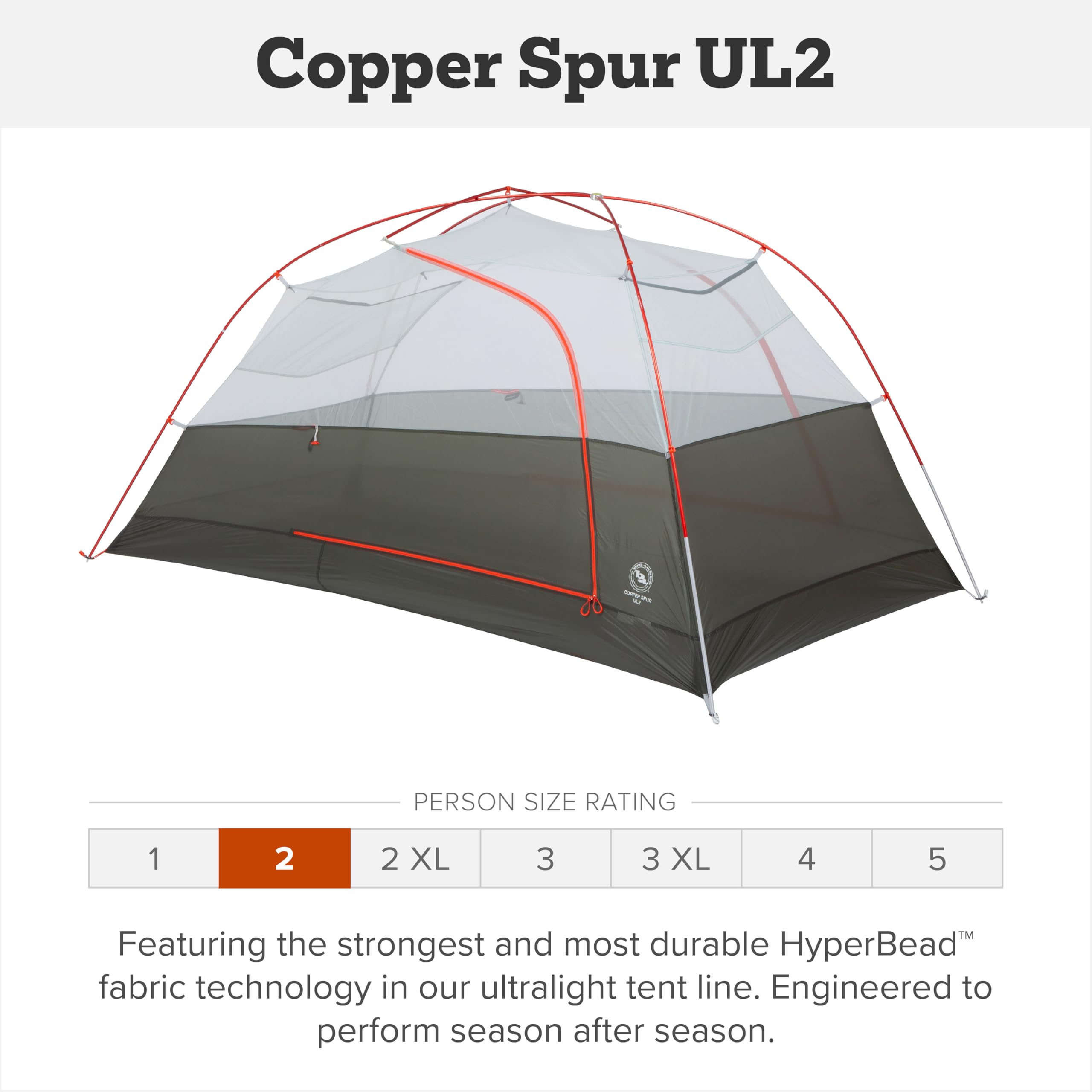 Big Agnes Copper Spur UL 2P interior — two doors and roomy livable space on trail.