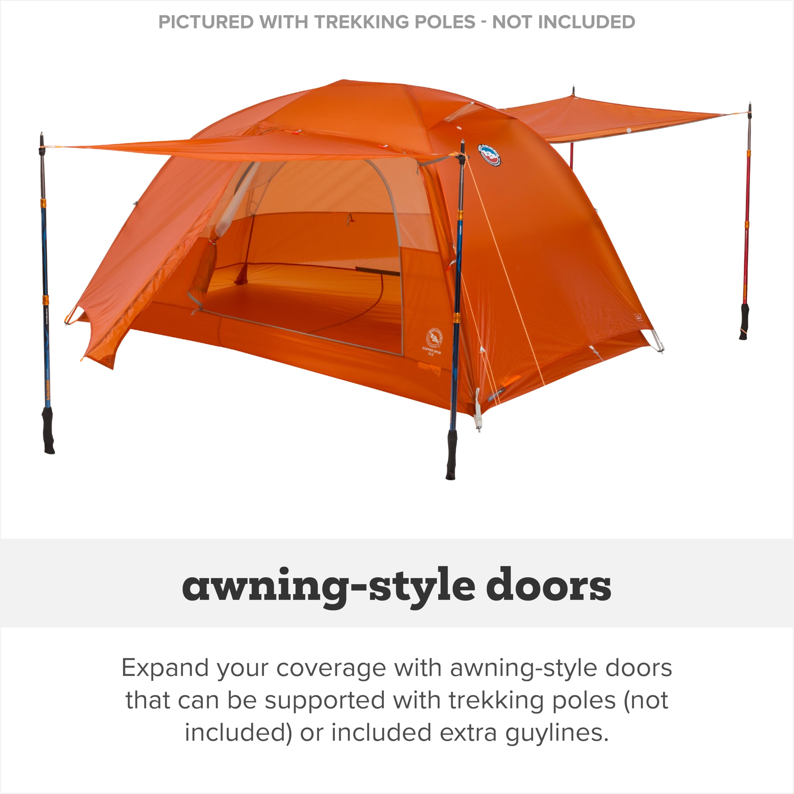 Big Agnes Copper Spur UL 2P reflective guylines improve nighttime visibility.