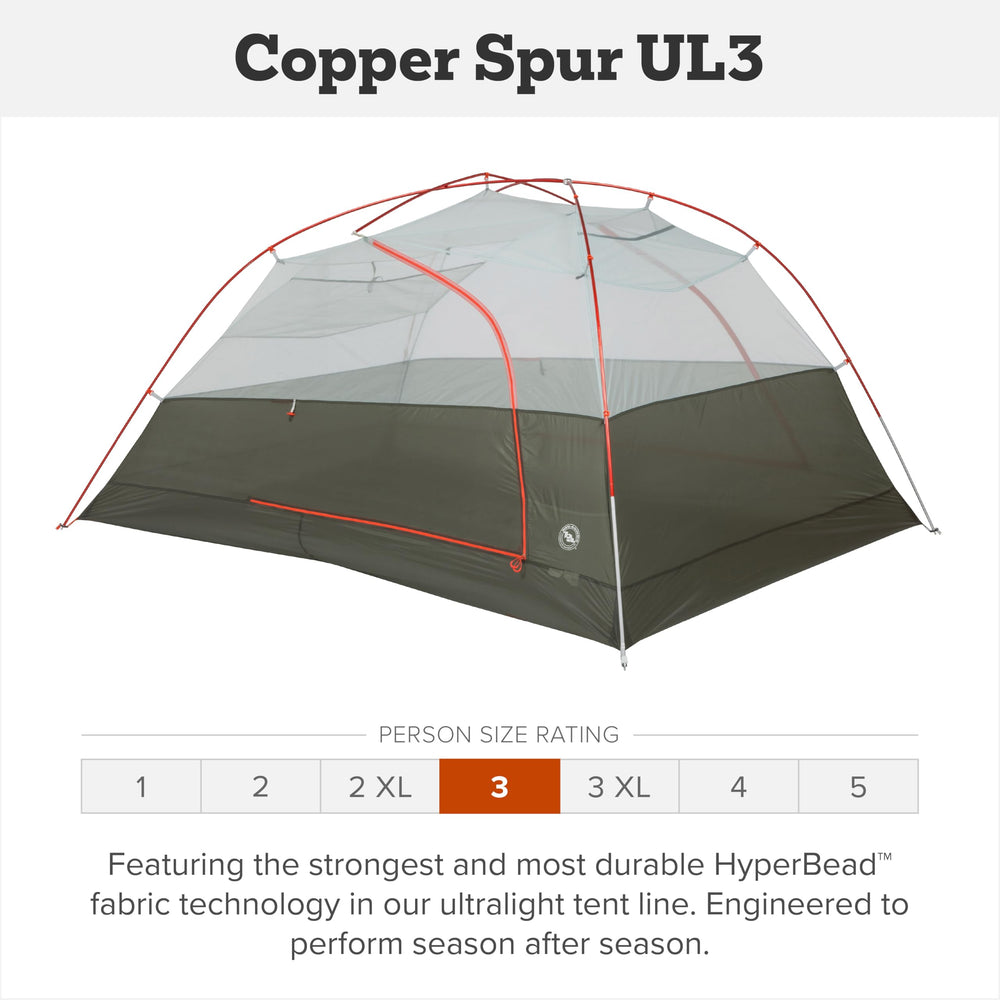 Big Agnes Copper Spur UL 3P detailed pole improves stability on uneven ground.
