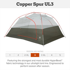 Big Agnes Copper Spur UL 3P detailed pole improves stability on uneven ground.