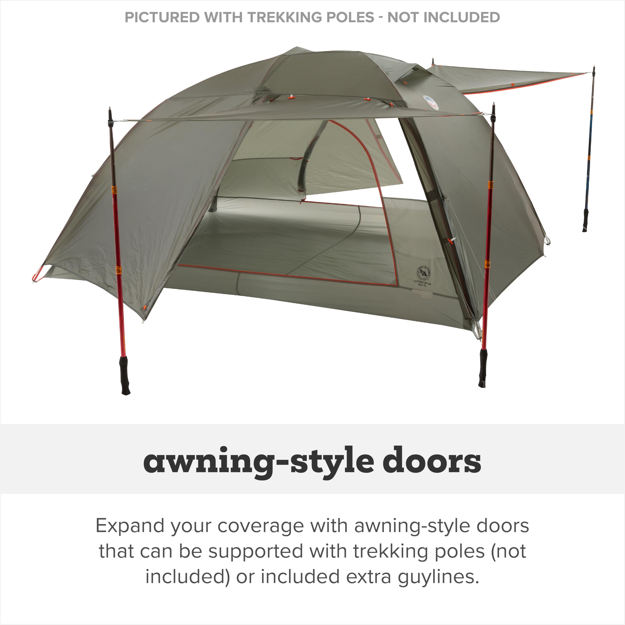 Big Agnes Copper Spur UL reflective guylines enhance nighttime visibility and safety.