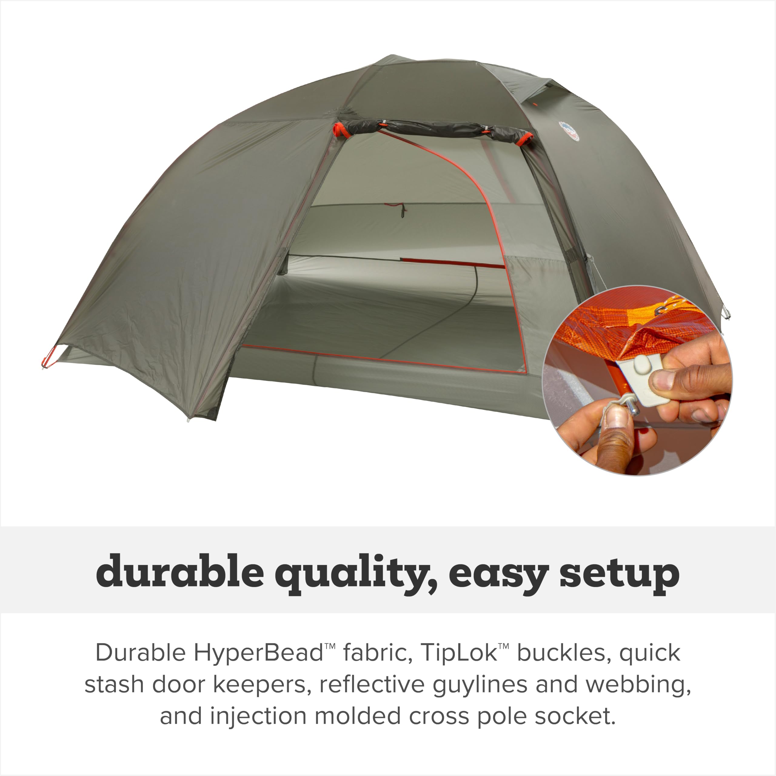 Big Agnes Copper Spur UL TipLok setup speeds tent assembly in the field.