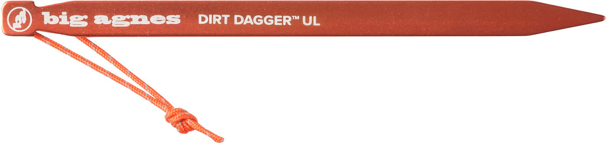 Big Agnes Dirt Dagger UL 6-inch stake assembly for ultralight tents with strong hold.