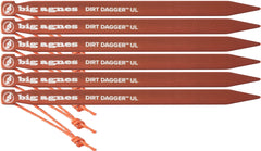 Big Agnes Dirt Dagger UL 6-inch stake with bright anodized finish improves visibility at camp.