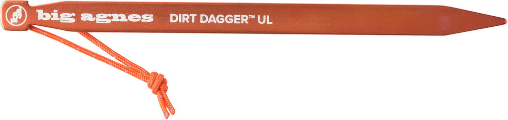 Big Agnes Dirt Dagger UL 7.5 in stake in-pack bulk pack shows ultralight strength for backpacking