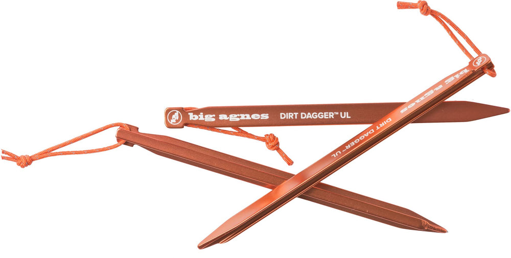 Big Agnes Dirt Dagger UL 7.5 in stake i-beam construction for maximum strength in lightweight setups