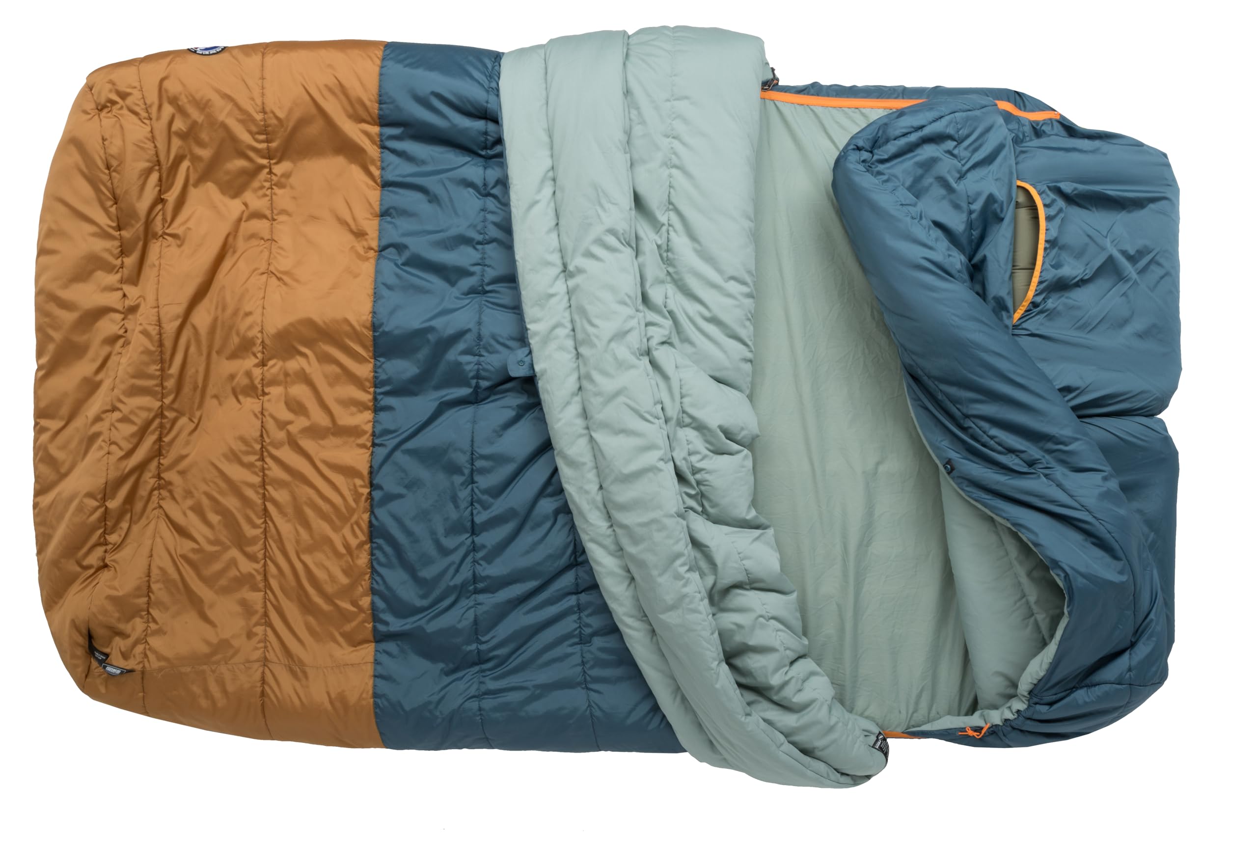 Big Agnes Dream Island 50 Top Quilt Zip-Off shown as versatile comforter.