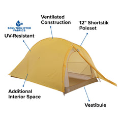 Big Agnes Fly Creek bikepack corner detail emphasizes quick setup and stability.