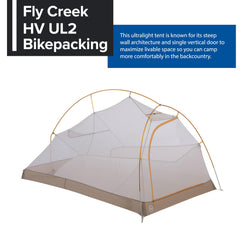 Big Agnes Fly Creek HV UL Bikepack tent side profile highlights solution dye fabric.