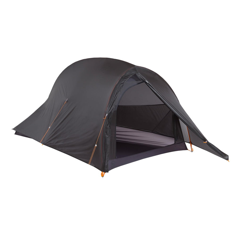 Big Agnes Fly Creek UL 1P tent pitched in the woods for ultralight solo camping