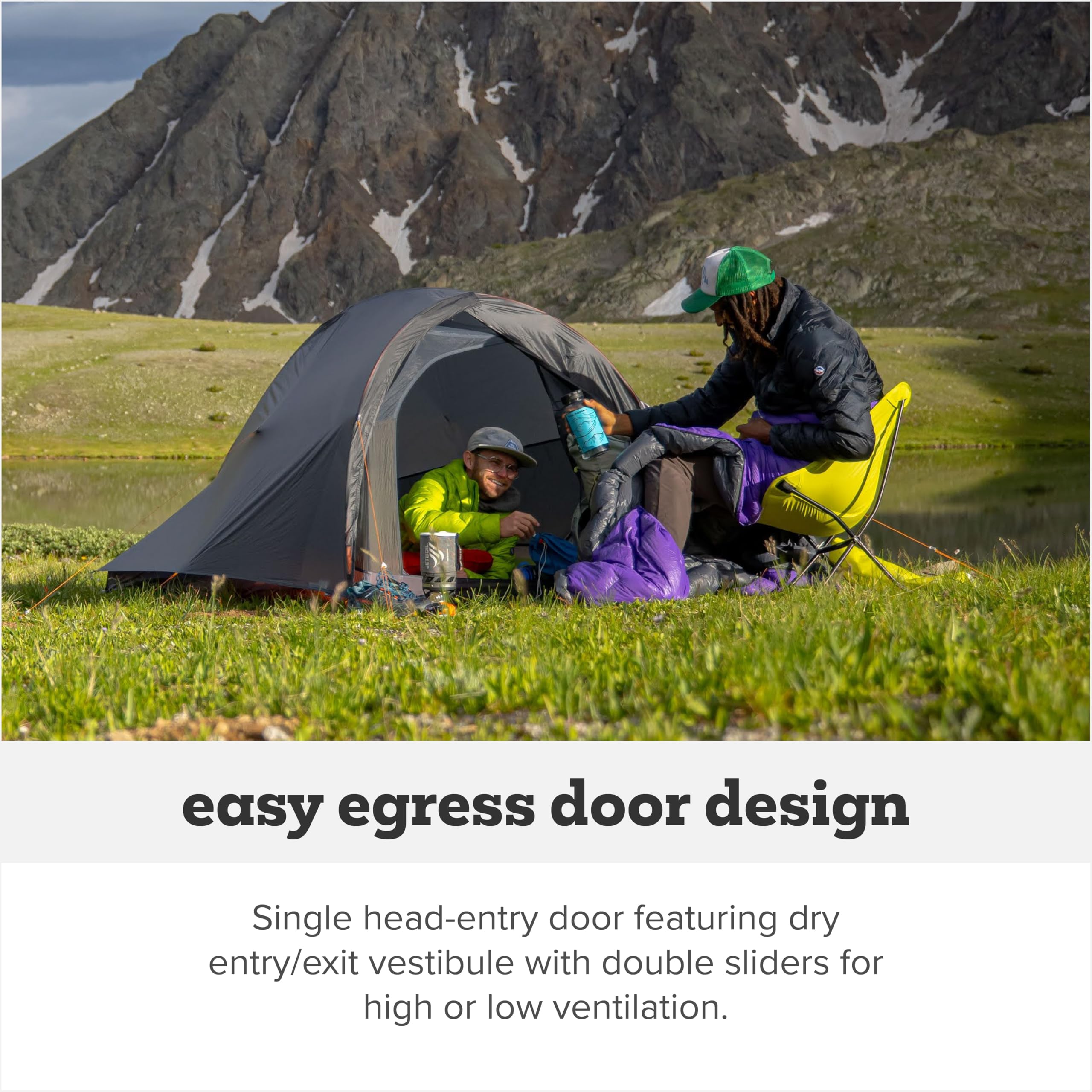 Big Agnes Fly Creek UL 2P tent rainfly attachment simplifies setup in changing weather