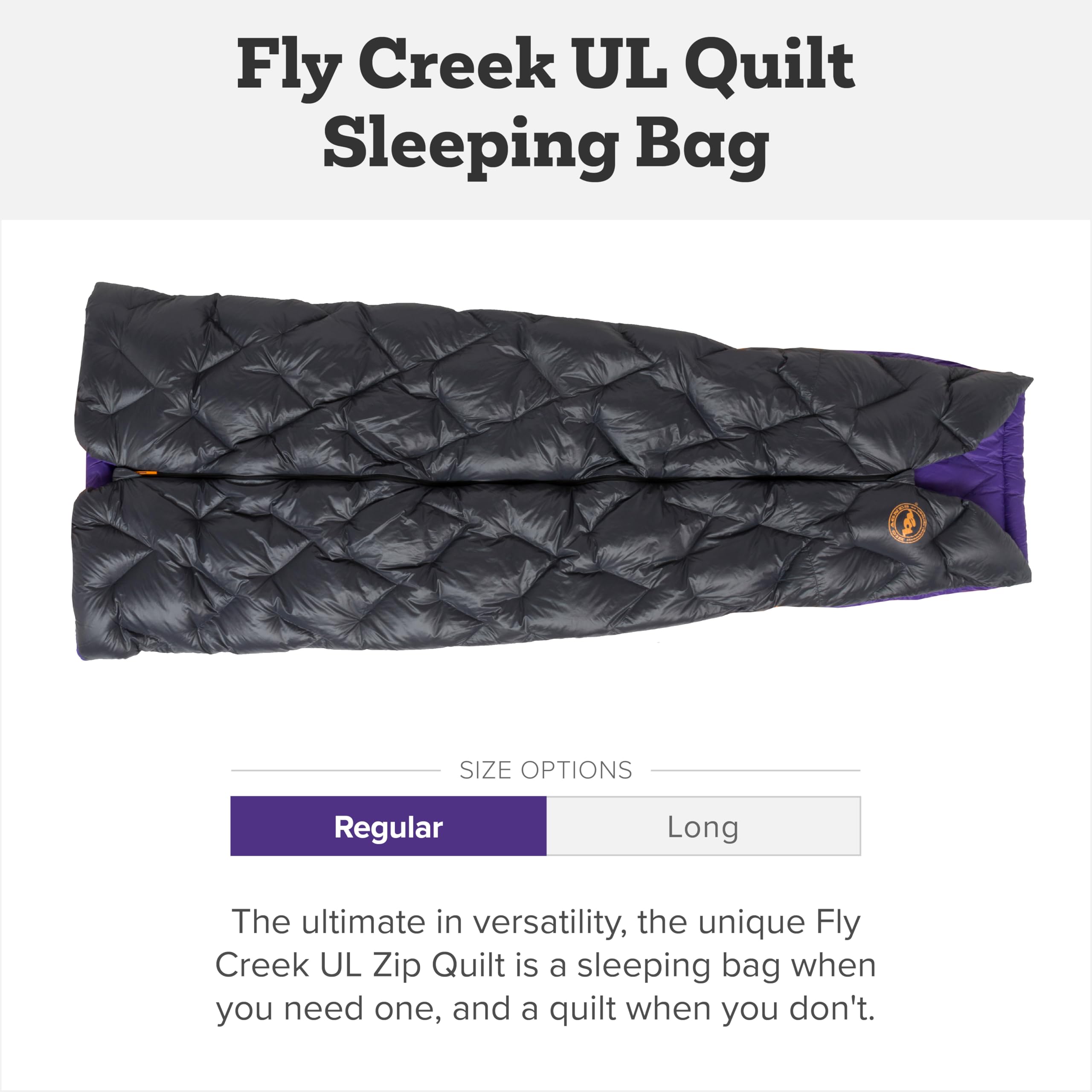 Big Agnes Fly Creek UL 850 DownTek footbox quilt offers versatile sleeping options for camps.