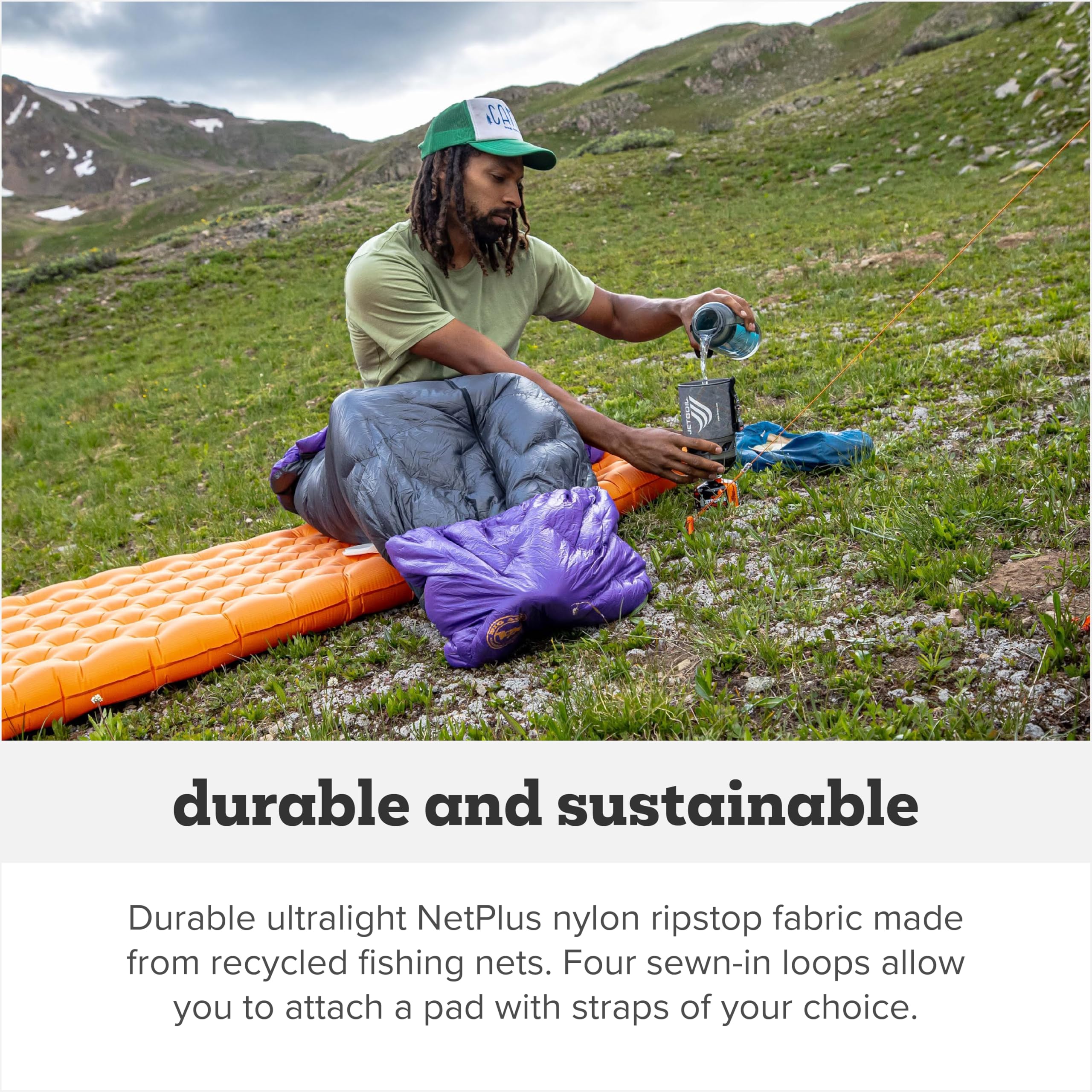 Big Agnes Fly Creek UL 850 DownTek regular size suits backpacking trips.