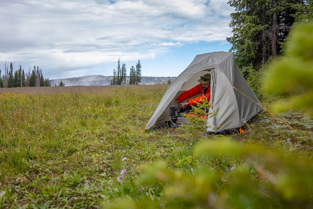 Lightweight footprint weighing 10 oz for backpacking