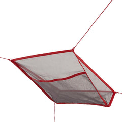 Big Agnes Gear Loft Square hooked inside a tent for easy access to essentials.