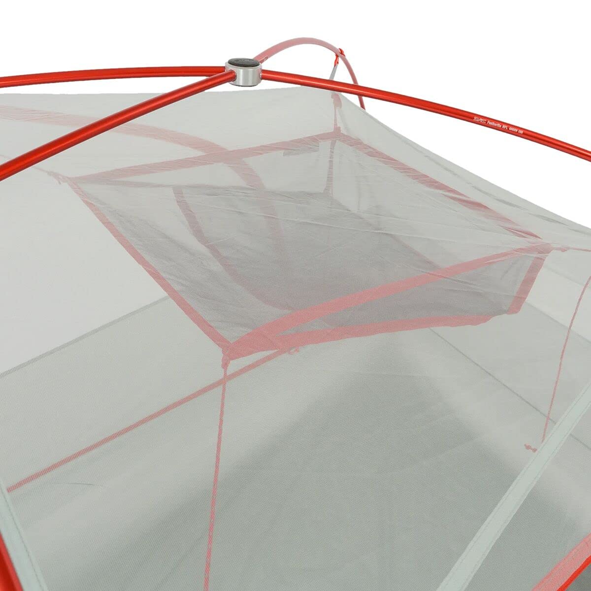 Close-up of the polyester mesh gear loft keeping items organized and breathable.