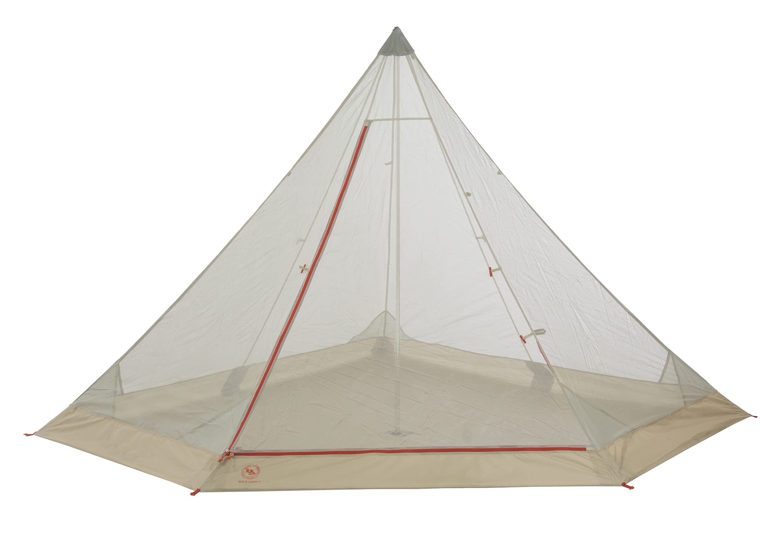 Big Agnes Gold Camp Mesh Inner front view with tarp connection, breathable shelter