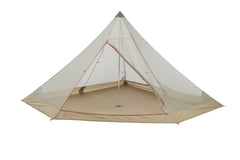 Big Agnes Gold Camp Mesh Inner doors open for quick access and breezy interior.