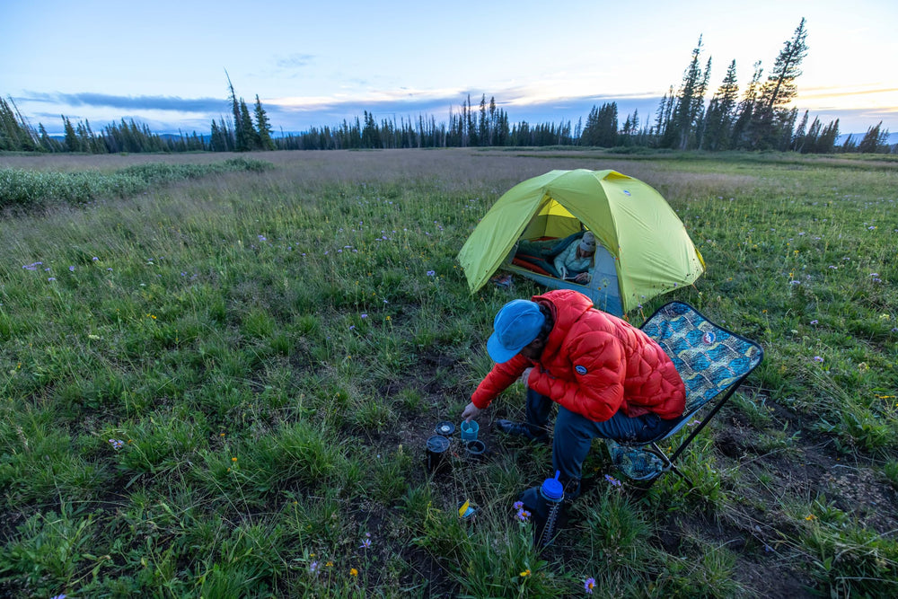 Big Agnes Mica Basin Chair compact-pack design fits small backpacks.