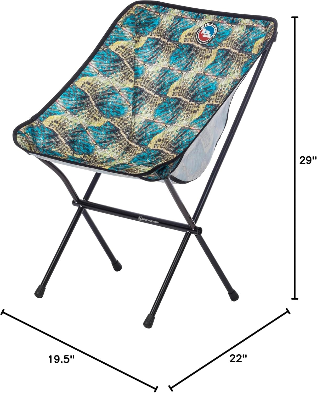 Big Agnes Mica Basin Chair frame-detail emphasizes hub-less aluminum for a sturdy seating experience