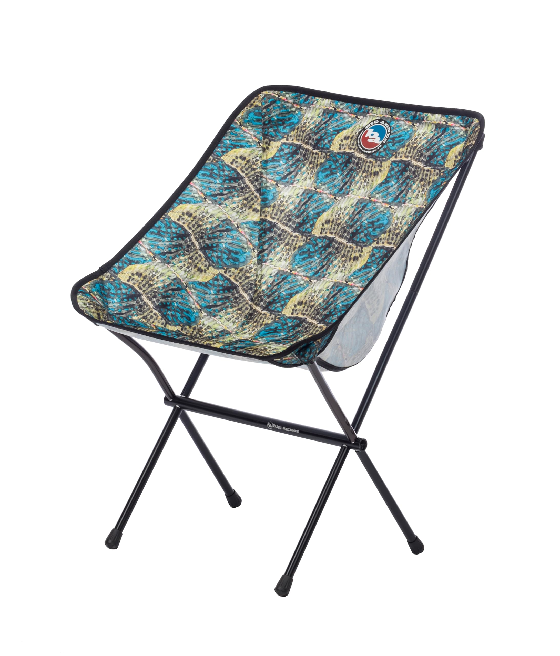 Big Agnes Mica Basin Chair in-use camping demonstrates deep, comfortable seat for extended sessions