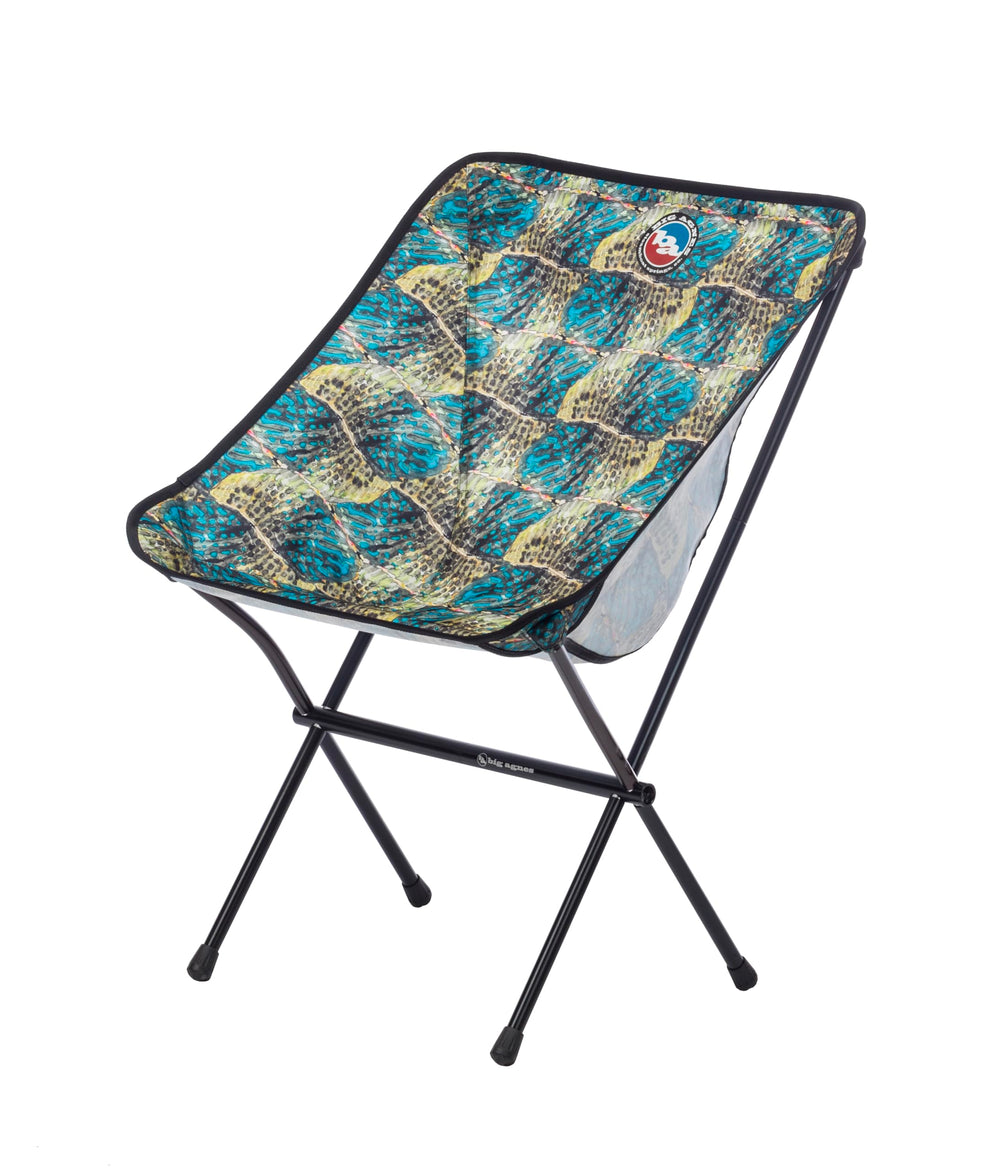 Big Agnes Mica Basin Chair in-use camping demonstrates deep, comfortable seat for extended sessions