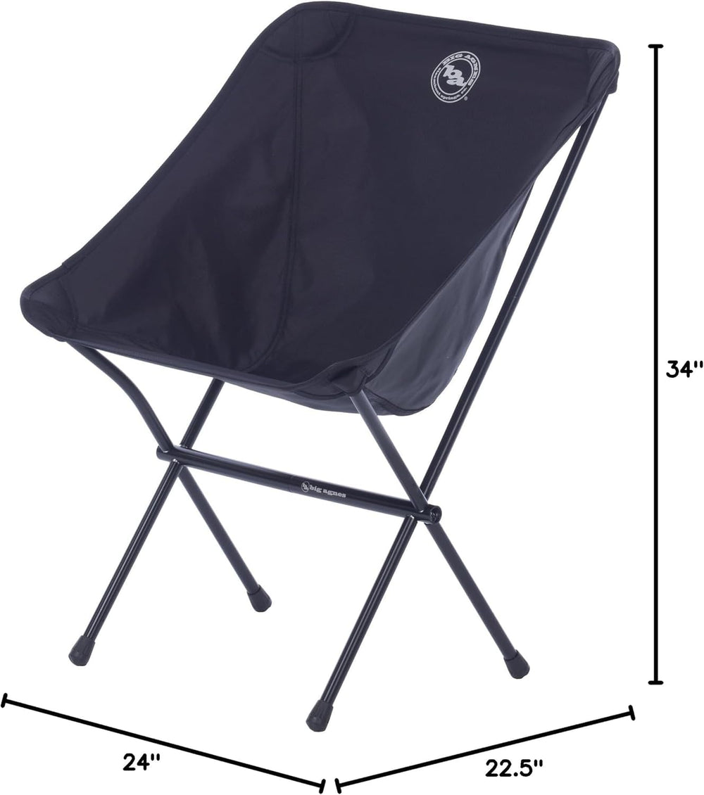 Big Agnes Mica Basin Chair setup shows tool-free, quick camping assembly.