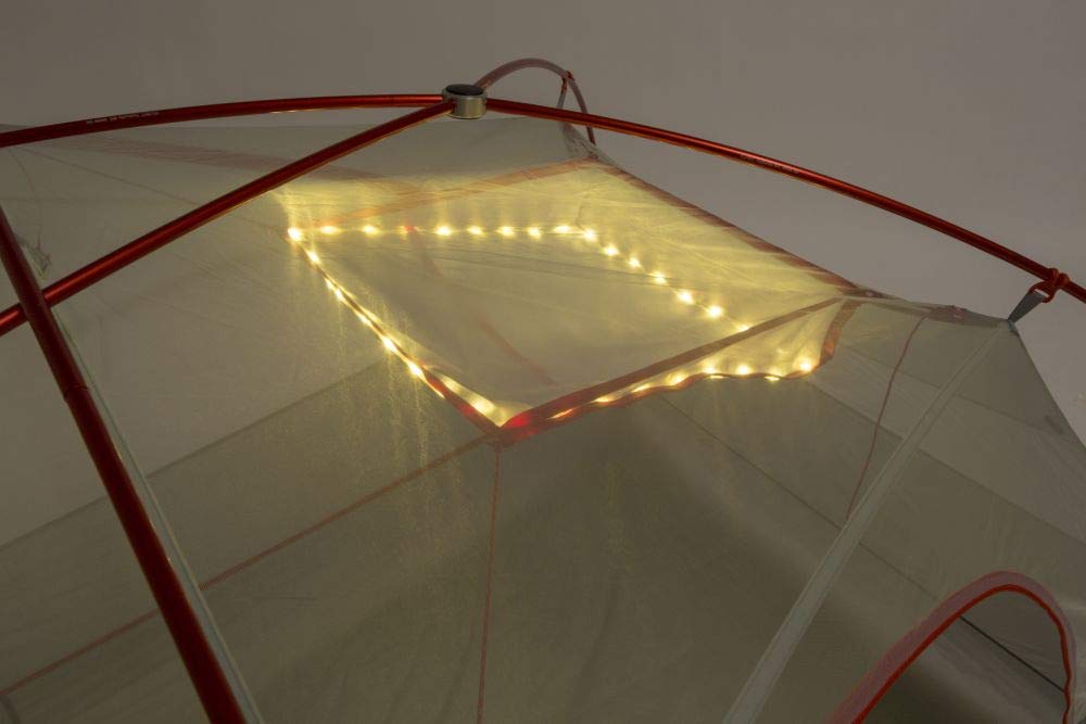Big Agnes mtnglo gear loft square features tent light technology for night visibility.