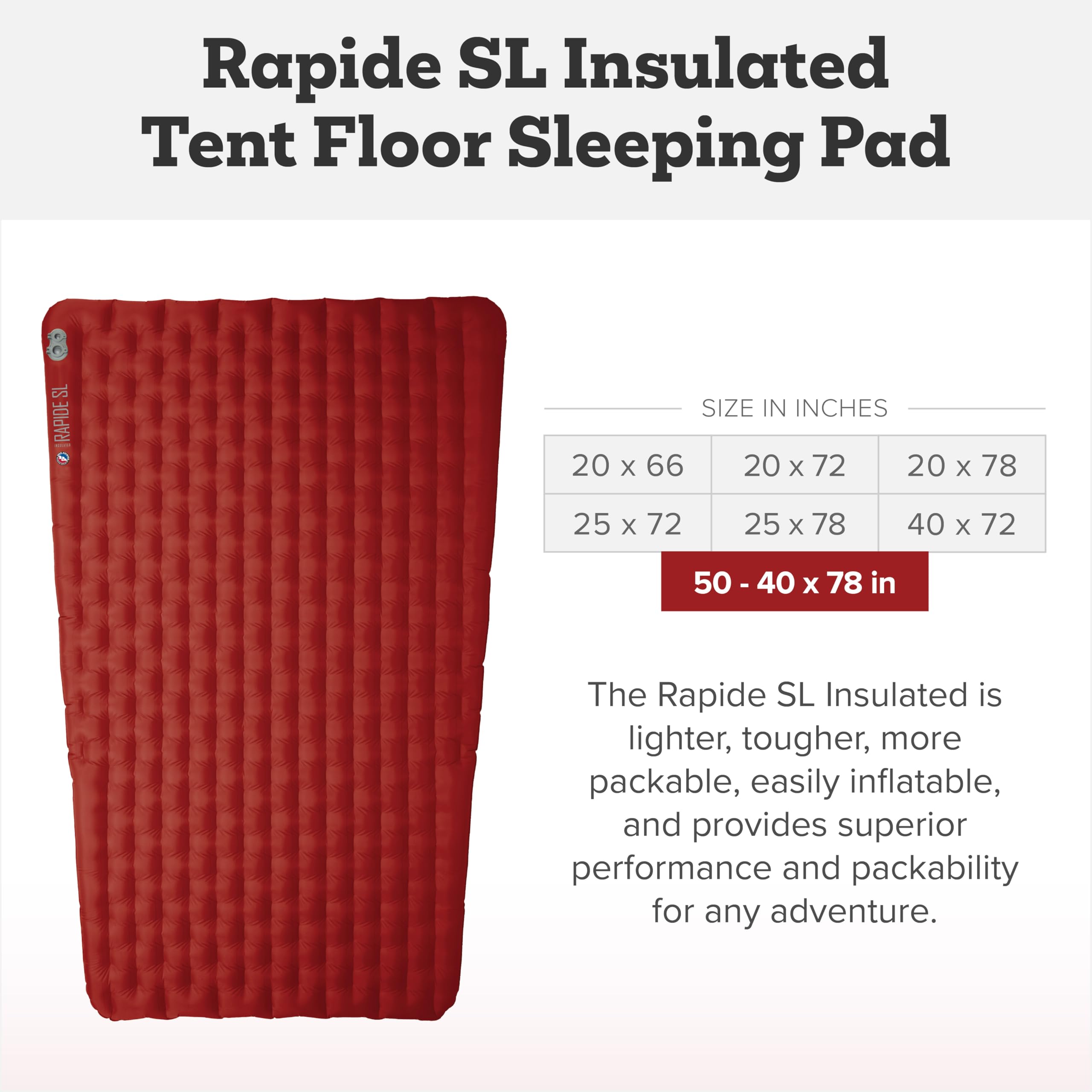 Closeup of Big Agnes Rapide SL high-volume valve for quick, adjustable inflation.
