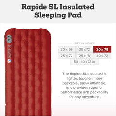 Big Agnes Rapide SL pumphouse sack included for quick moisture-free inflation.
