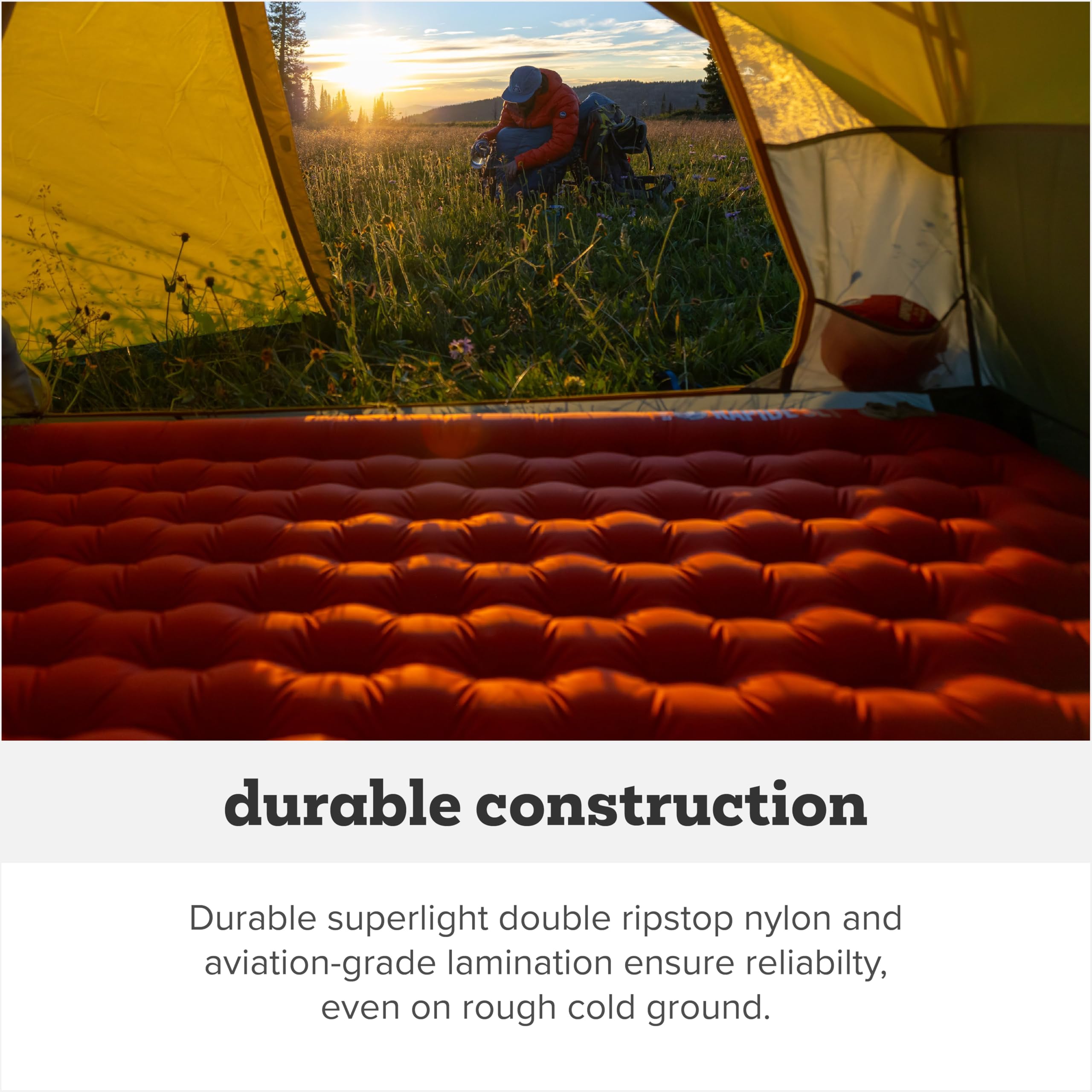 Rapide SL ultralight double ripstop nylon and TPU lamination for durable, lightweight use.