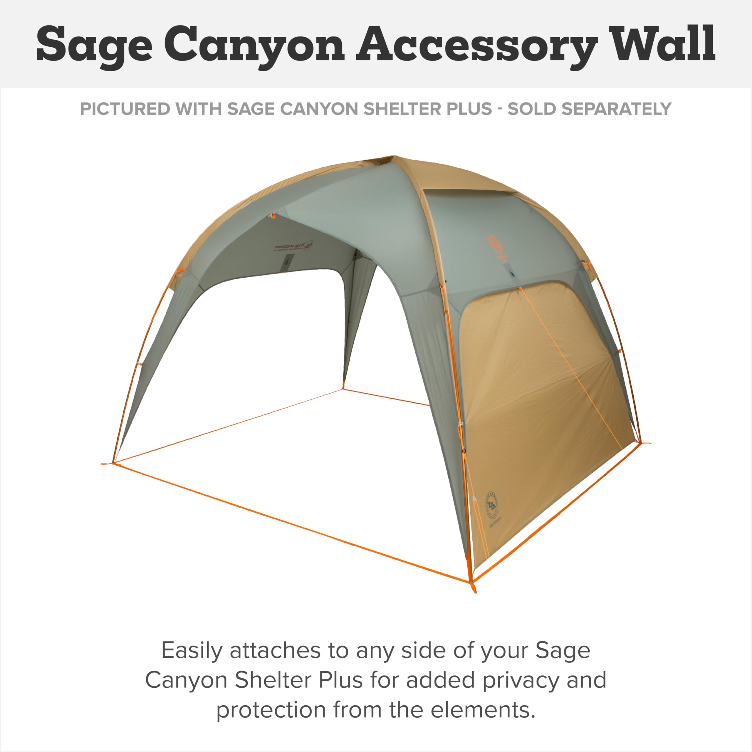 Big Agnes Sage Canyon Wall front and back coverage protects openings for flexible shelter.