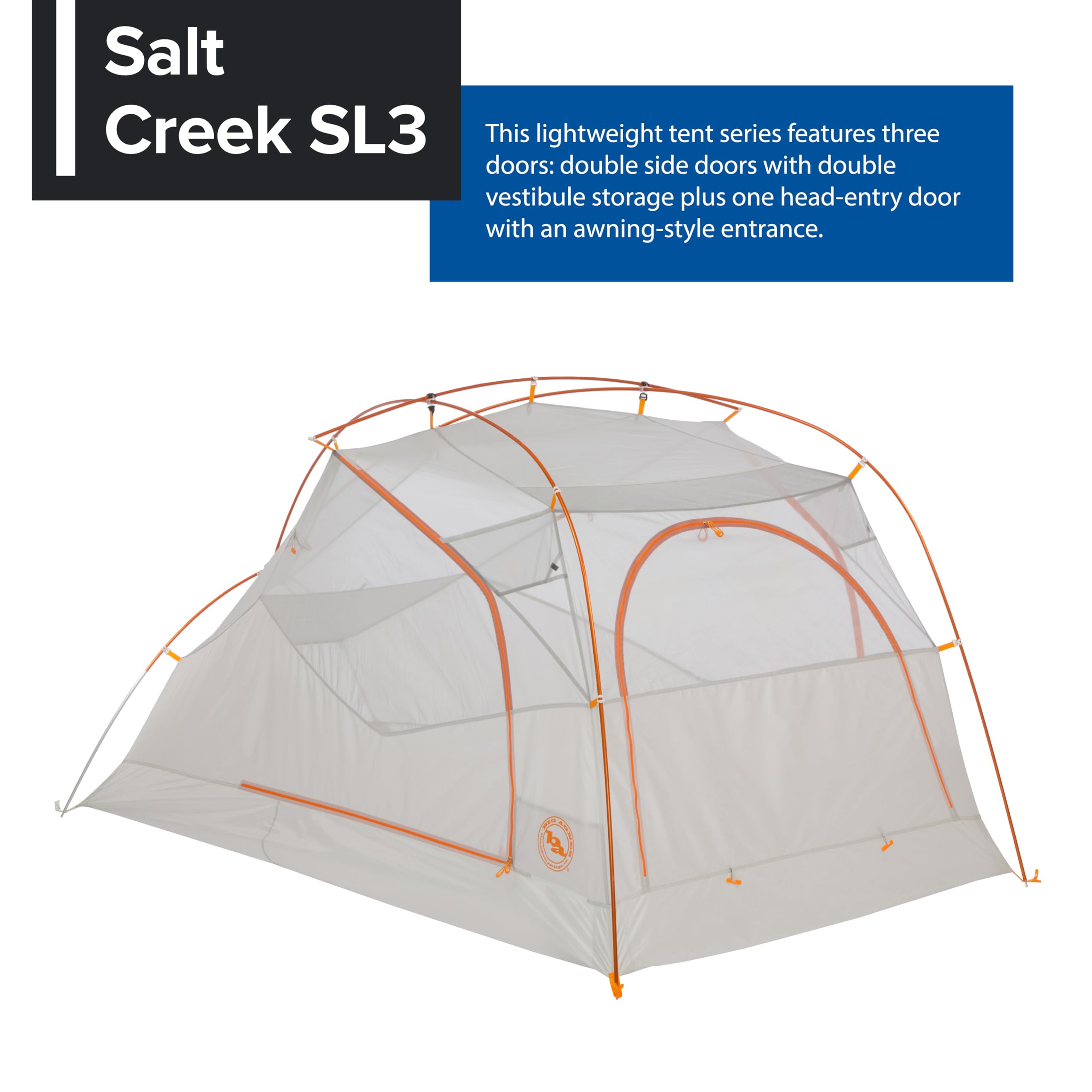 Salt Creek SL side doors with vestibules offering versatile shelter.