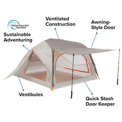 Big Agnes Salt Creek SL head-entry door awning offers ventilation and star-gazing vantage.