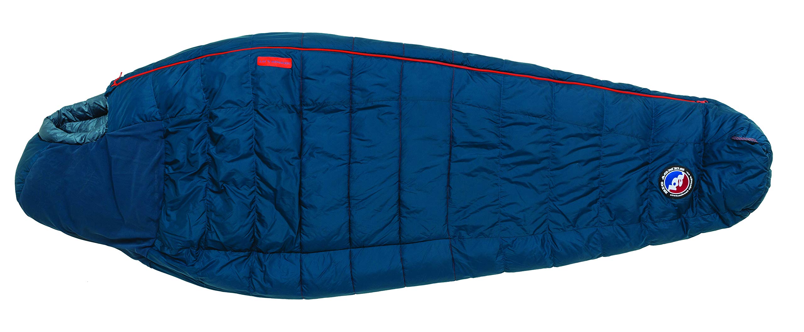Big Agnes Sidewinder SL35 hood closeup shows draft-free heat for side sleepers.