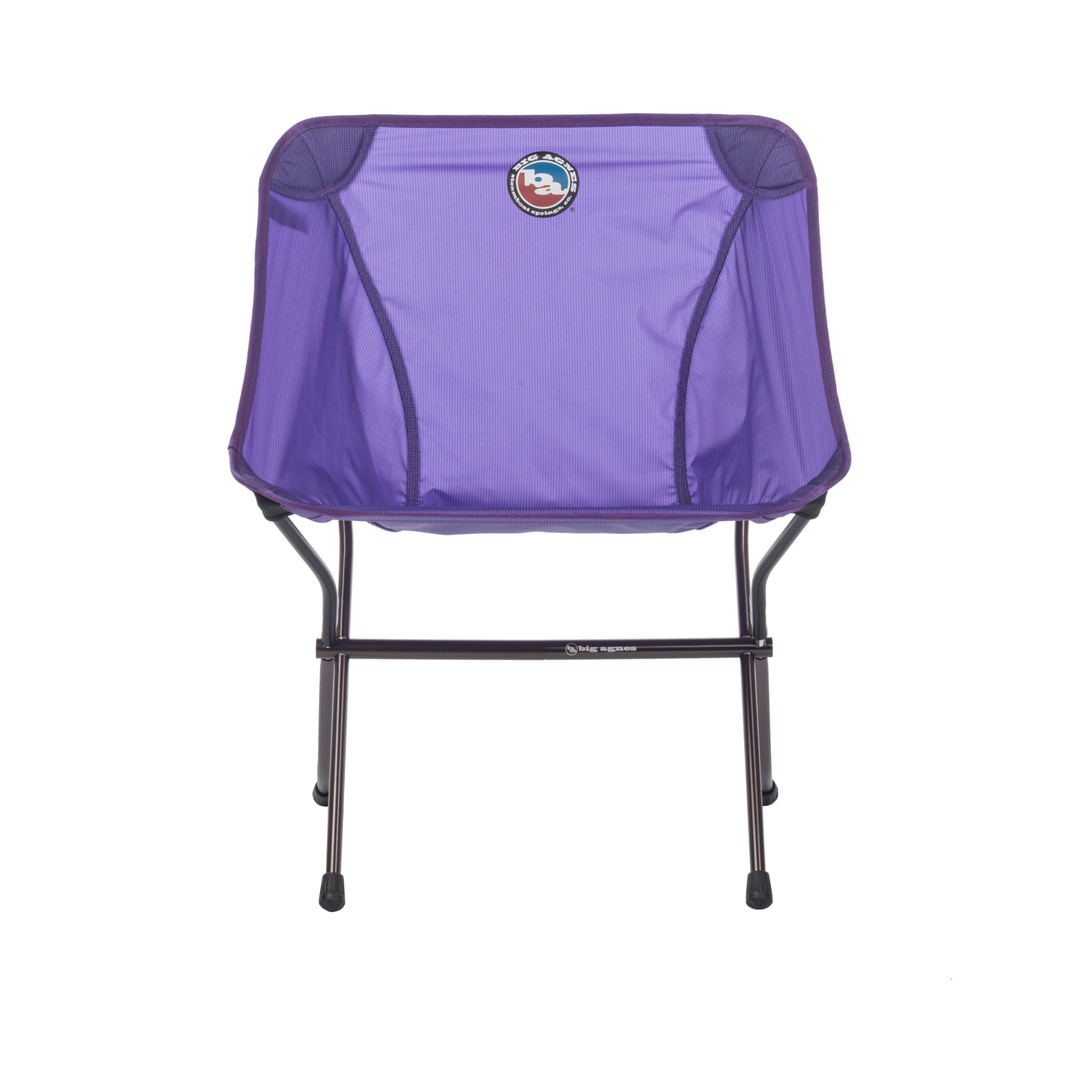 Big Agnes Skyline UL Chair in royal purple, closed, ultra-portable for backpacking.