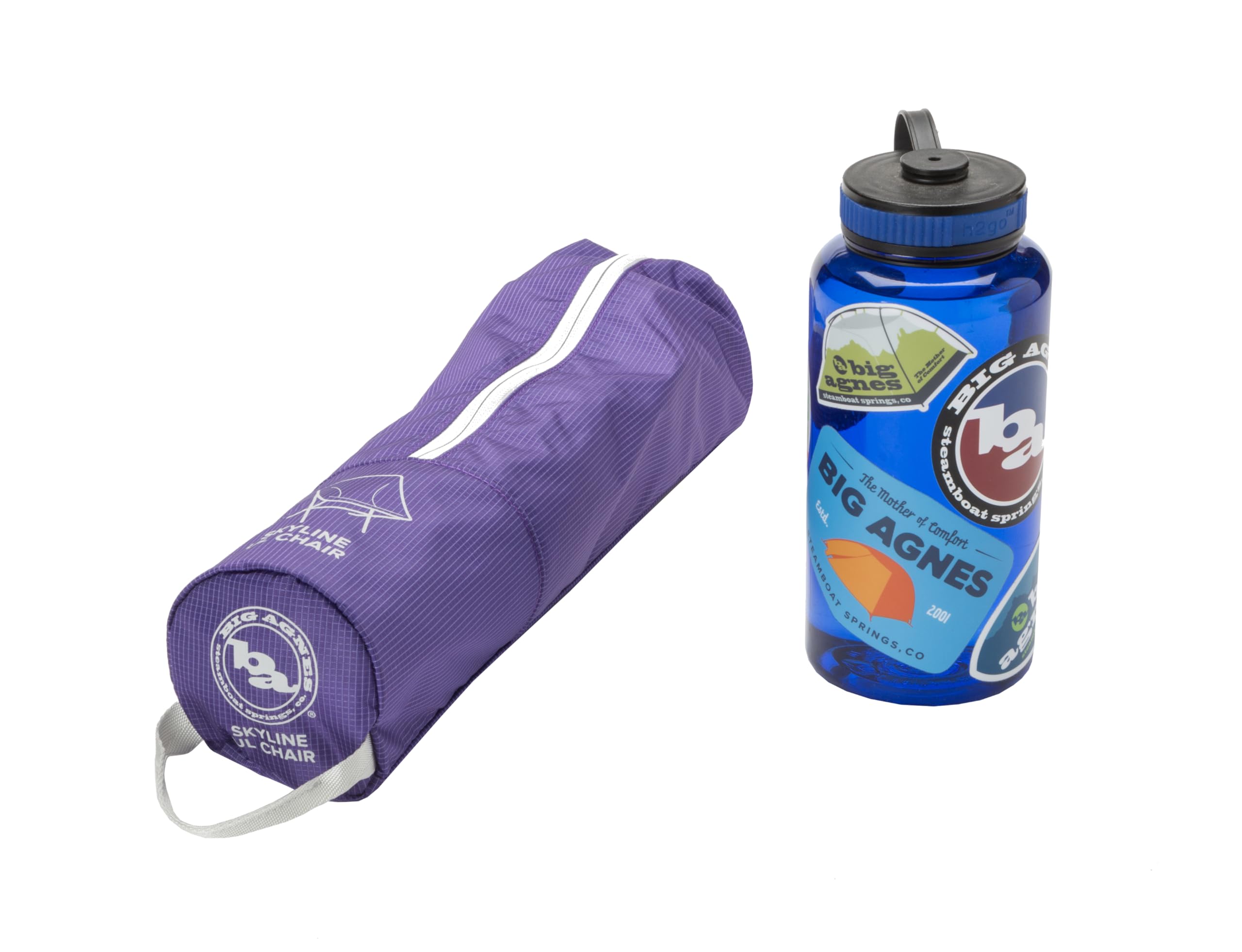Big Agnes Skyline UL Chair royal purple side view, durable aluminum frame and seat stability.