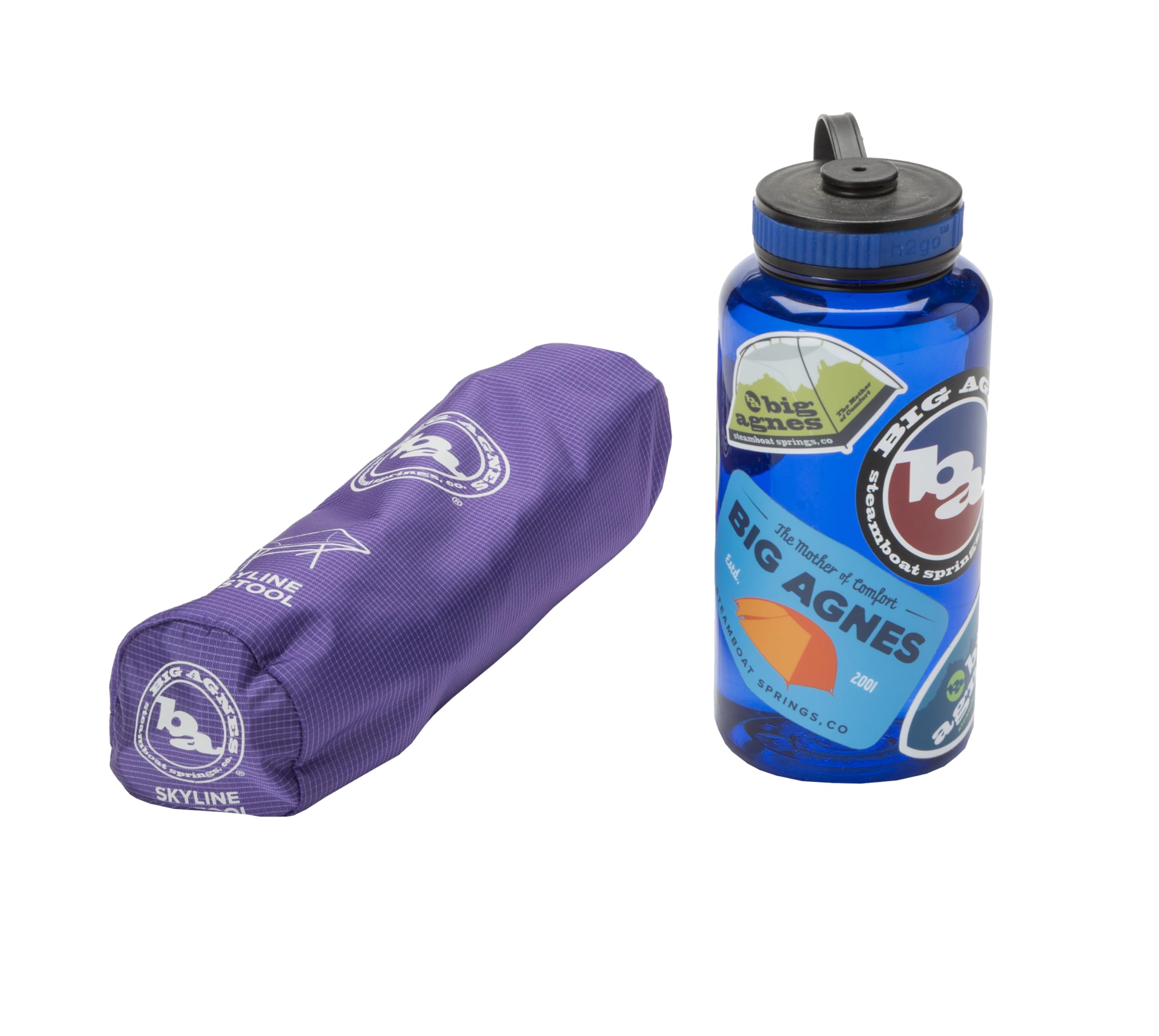 Big Agnes Skyline UL Stool packed in its 3.5x12 bag for compact carrying