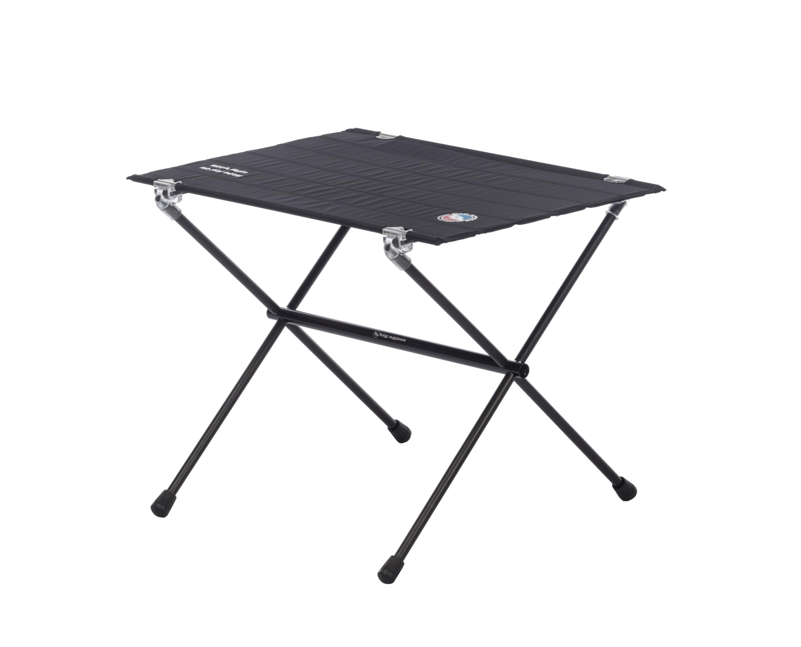 Big Agnes Soul Kitchen table folding top clipping onto frame for flat surface.