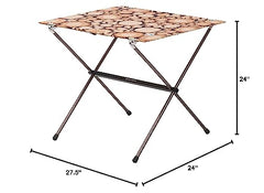 Big Agnes Soul Kitchen Table close-up shows durable wood surface resisting spills on trail.