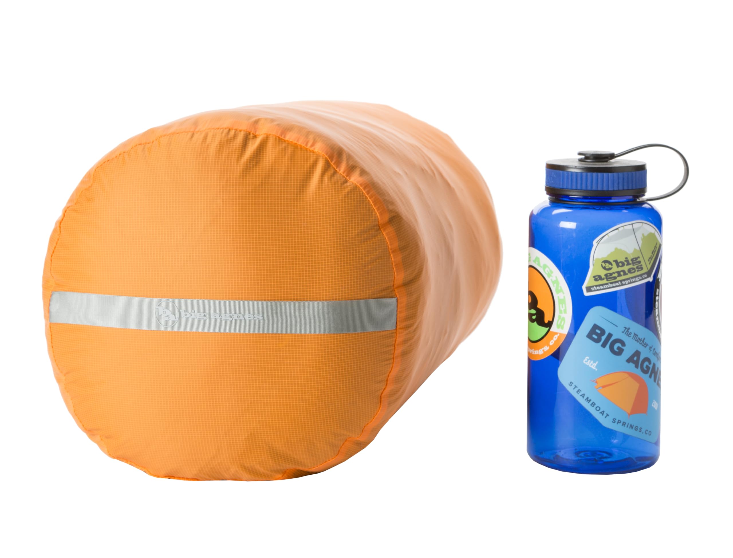 Big Agnes Tangelo 30L stuff sack closed: water-resistant storage for camping gear.