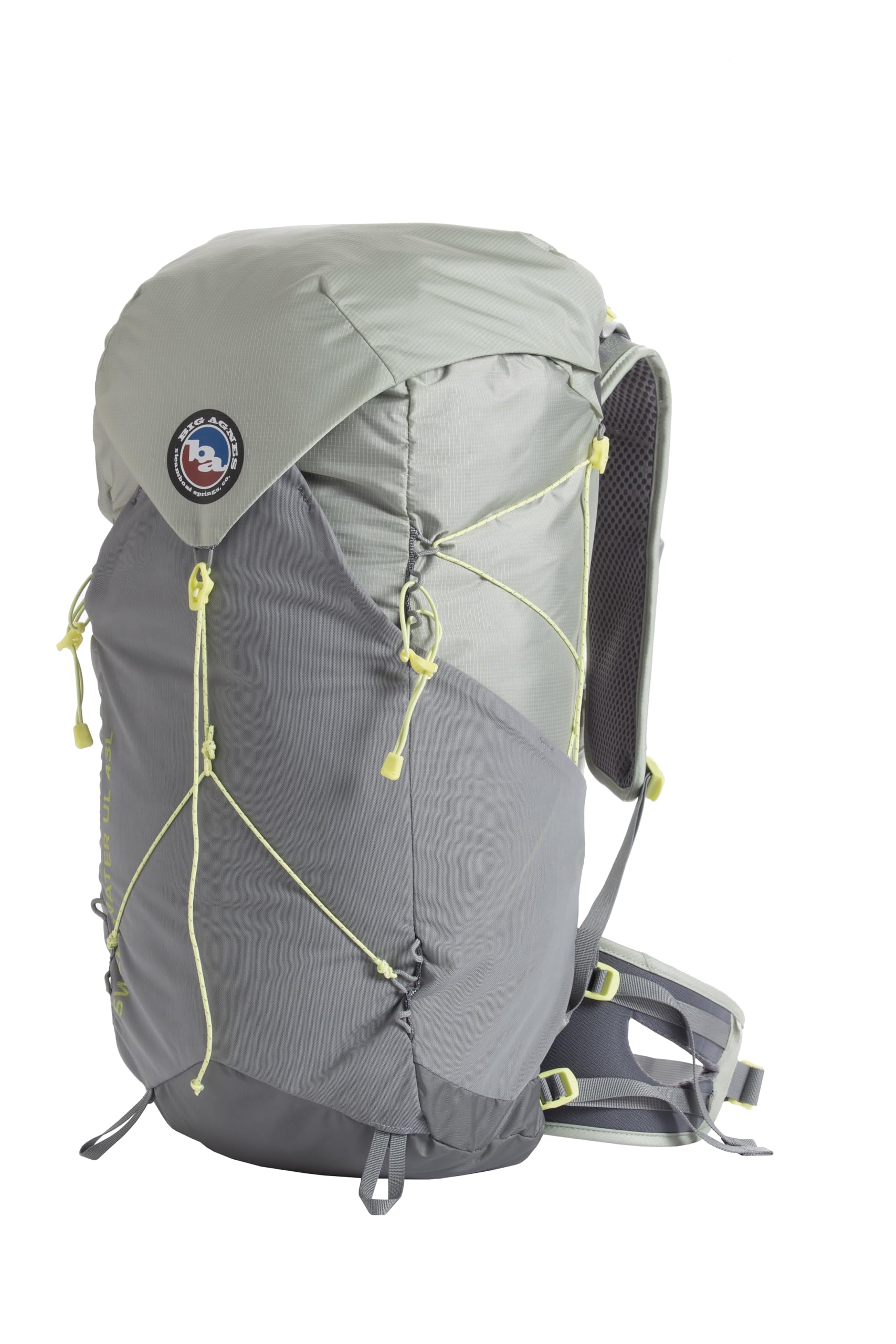 Big Agnes Sweetwater UL 43L front view shows streamlined fit for fastpacking efficiency