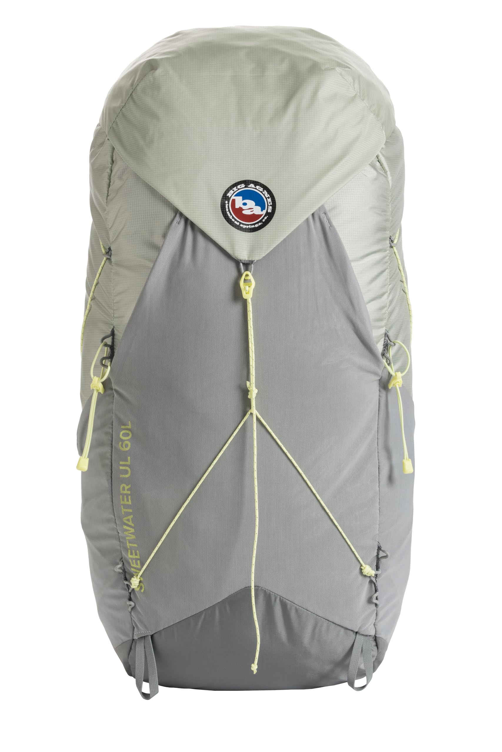 Back panel of Big Agnes Sweetwater UL 60L Mercury for stable, breathable carry.