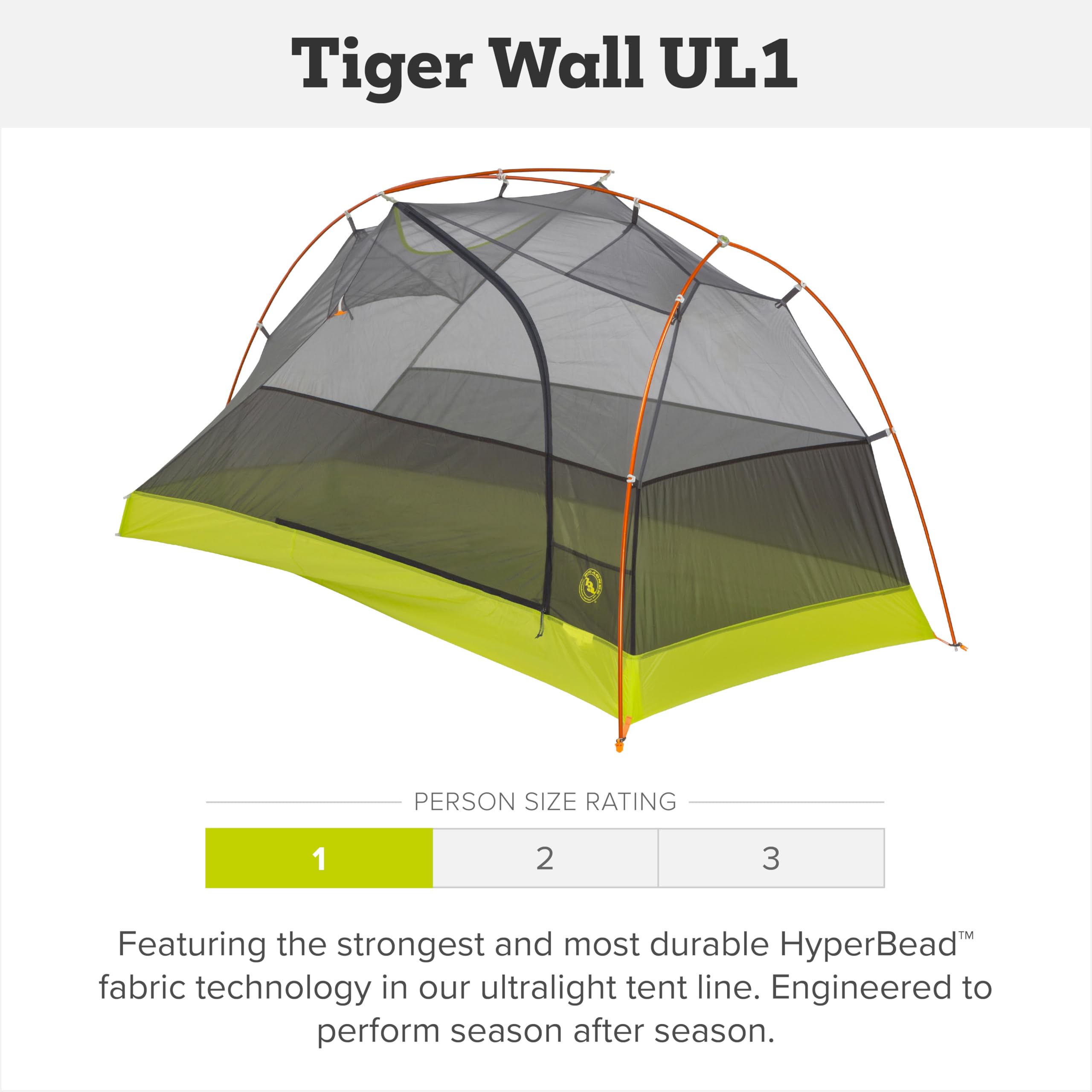 Interior view of Big Agnes Tiger Wall UL 1P showing spacious vestibule and organization.