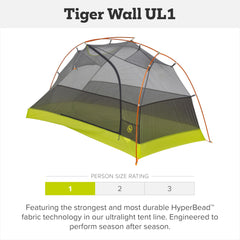 Interior view of Big Agnes Tiger Wall UL 1P showing spacious vestibule and organization.