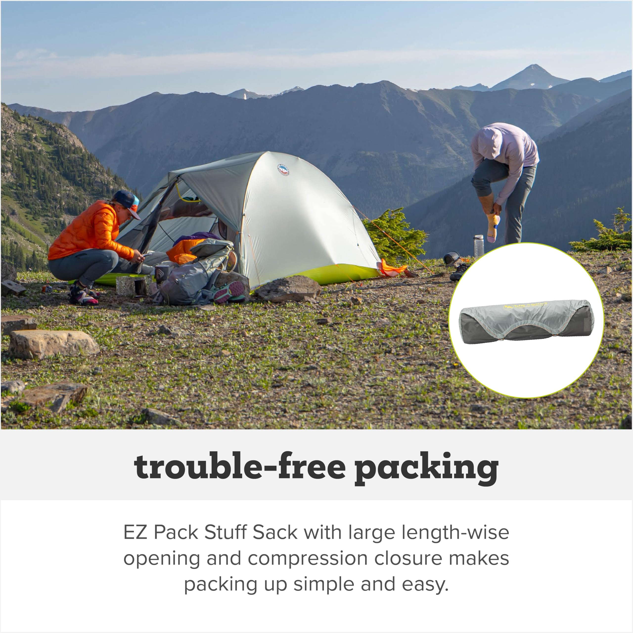 Big Agnes Tiger Wall UL 2P Dirt Dagger UL stakes—reliable staking in rough soil